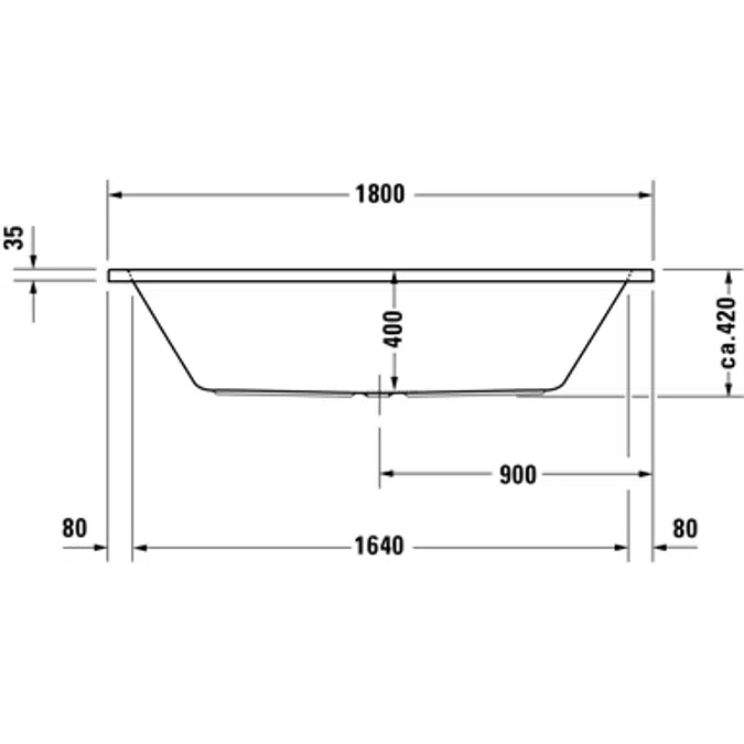 D-Code rectangular bathtub 700108