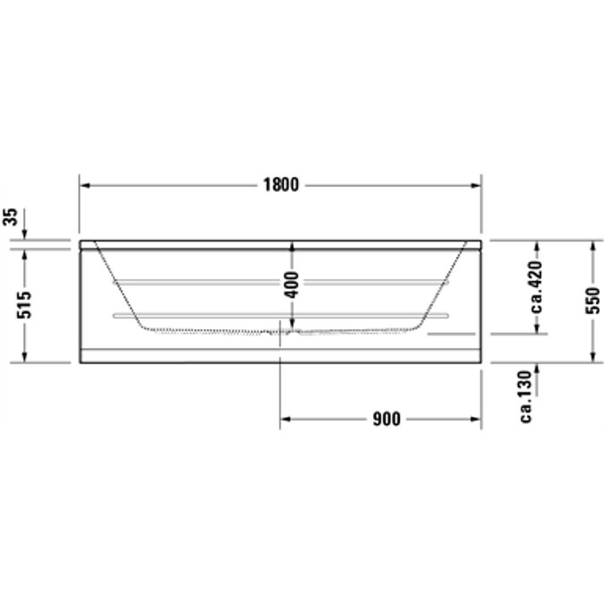 D-Code rectangular bathtub 700108