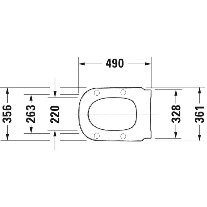 D-Code Toilet seat White  490x361x43 mm - 006039