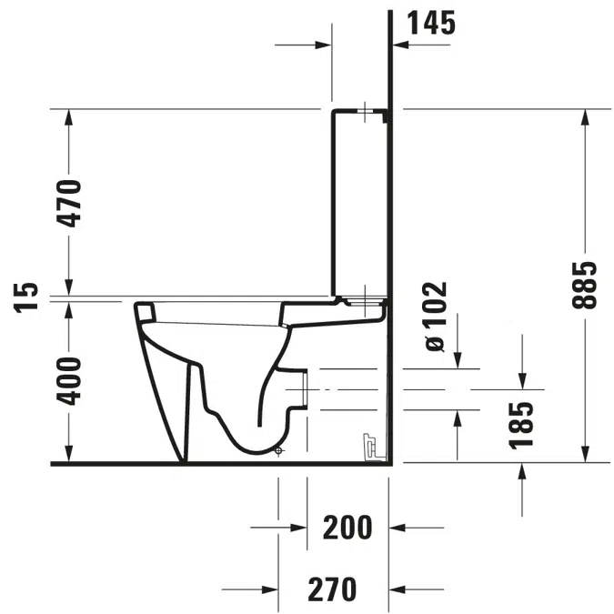 Duravit Starck 2 Inodoro de pie para tanque bajo - 214509