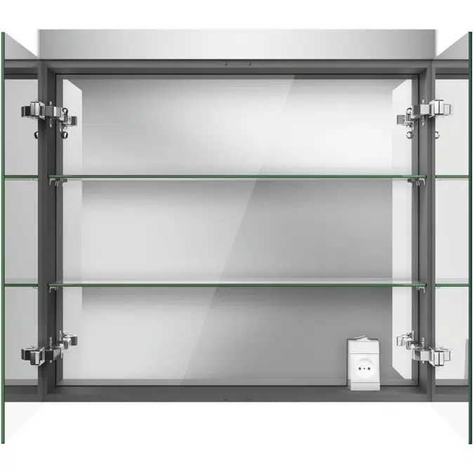 Light & mirror Mirror cabinet  Mirrored, White Matt - LM7841