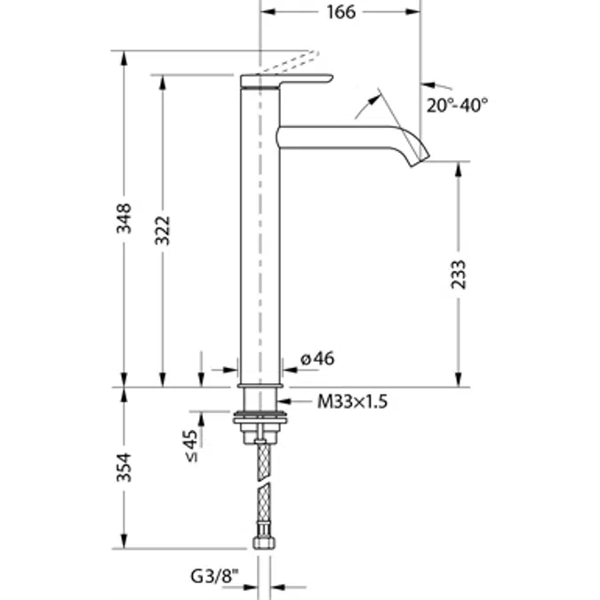 C.1 Single lever washbasin mixer C1104002