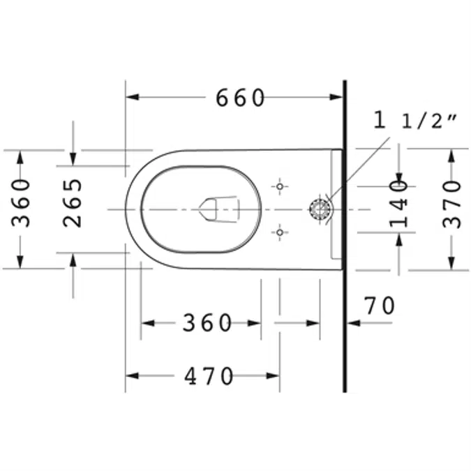 Starck 3 Toilet wall mounted 222909