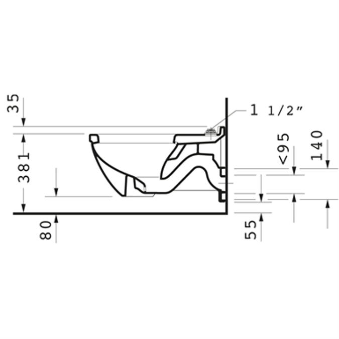 Starck 3 Toilet wall mounted 222909