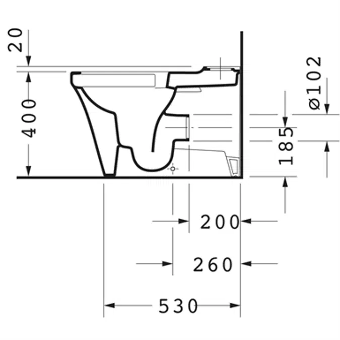 P3 Comforts Stand WC für Kombination Duravit Rimless® 216709