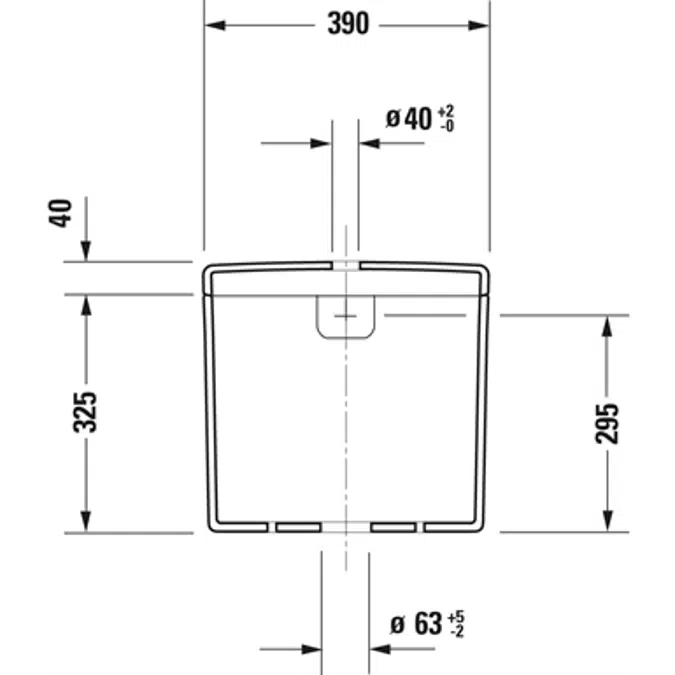 Starck 3 Cistern White 390x180x365 mm - 092010