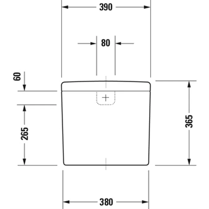 Starck 3 Cistern White 390x180x365 mm - 092010