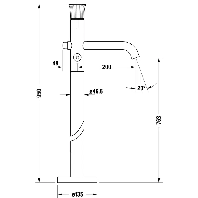 Duravit White Tulip Mezclador monomando para bañera - wt5250