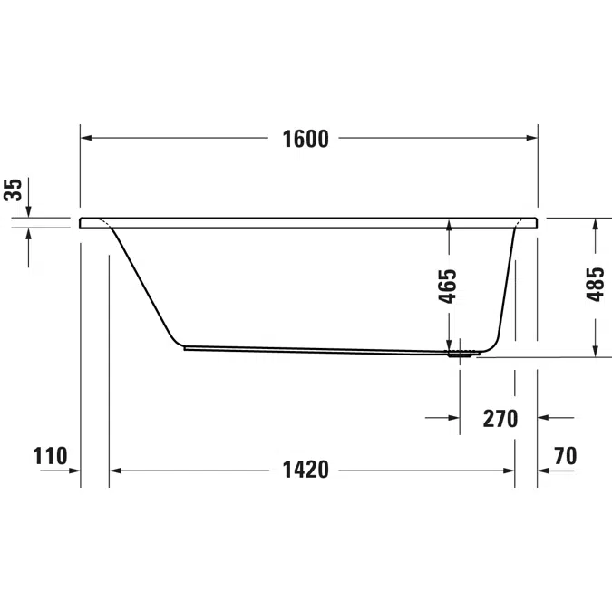 D-Neo Bañera Blanco 1600x700 mm - 700472