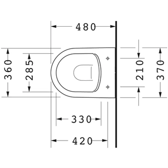 ME by Starck Toilet wall mounted Compact Duravit Rimless 253009