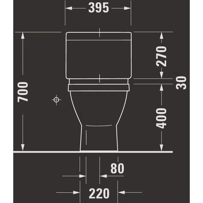 Starck 3 Inodoro de pie para tanque bajo Blanco brillante 650 mm - 218109