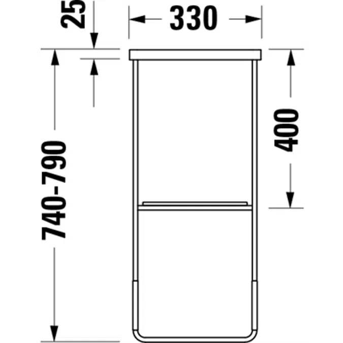 Duravit DuraSquare Consola metálica, Cromado Pulido - 003109