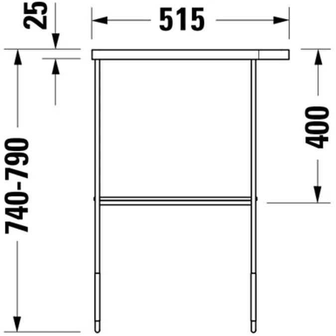 Duravit DuraSquare Consola metálica, Cromado Pulido - 003109