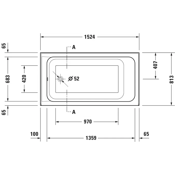 D-Code Bathtub White 1525x813 mm - 700406