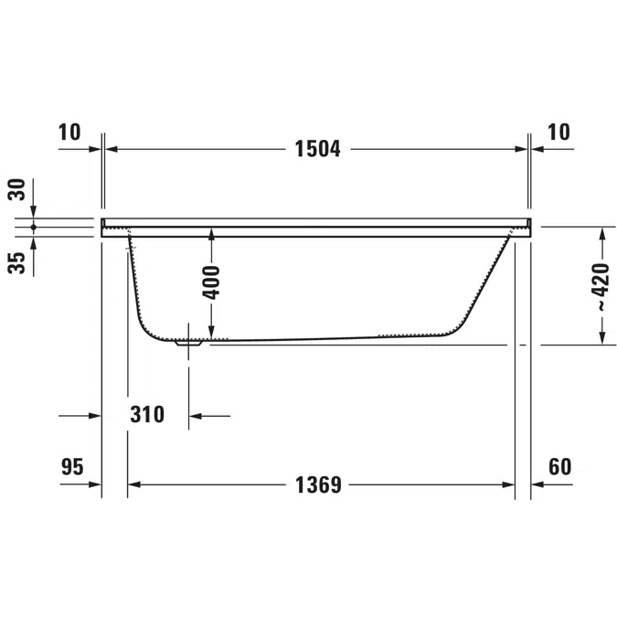 D-Code Bathtub White 1525x813 mm - 700406