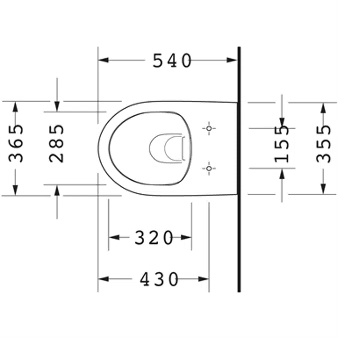 DuraStyle Wand WC Basic Duravit Rimless® 256209