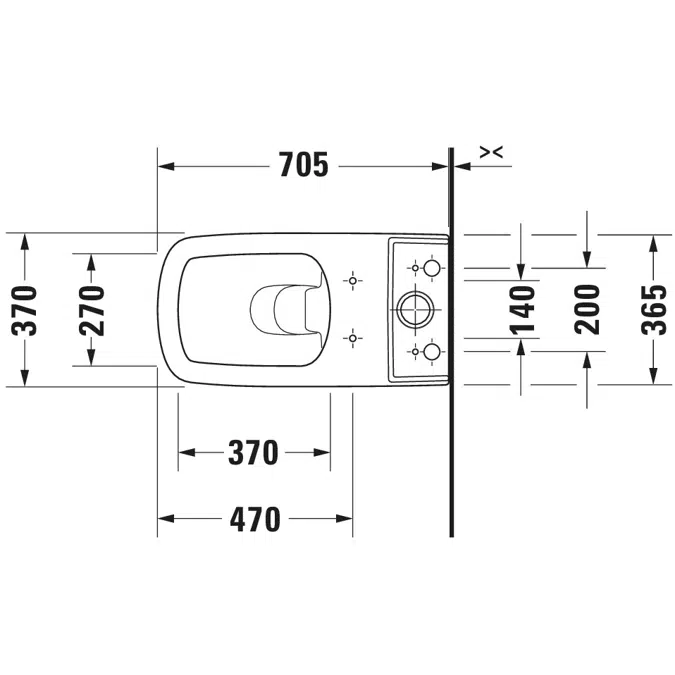 DuraStyle Inodoro de pie para tanque bajo Blanco Brillante 705 mm - 215609