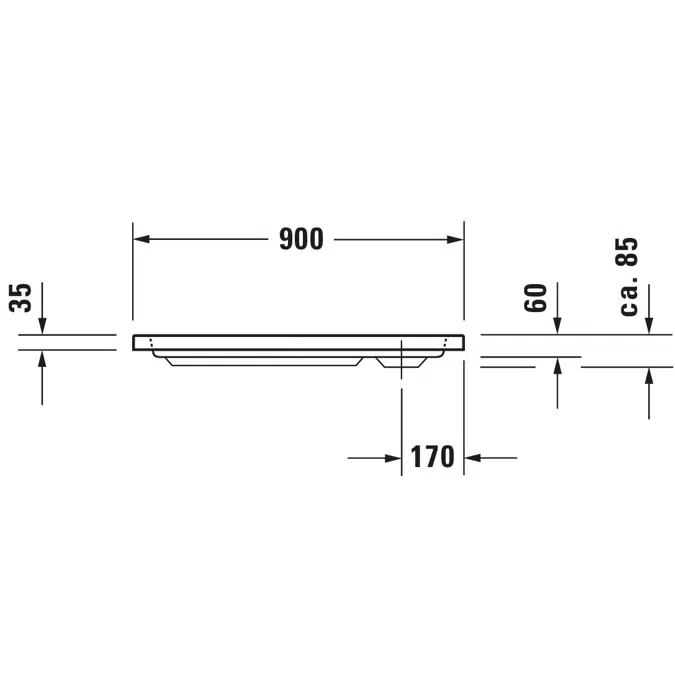 D-Code Shower tray White 900x800 mm - 720105
