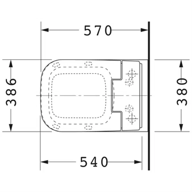 P3 Comforts Toilet wall mounted Duravit Rimless¨ 256159