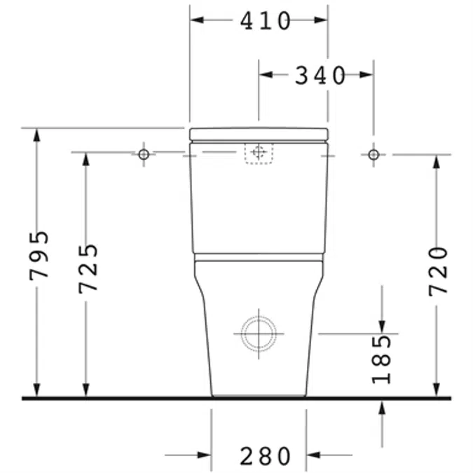 P3 Comforts Toilet close-coupled Duravit Rimless¨ 216309