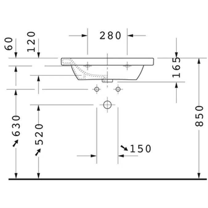 DuraStyle Washbasin, furniture washbasin 232065