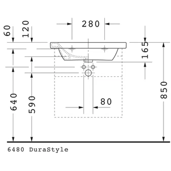 DuraStyle Waschtisch, Möbelwaschtisch 232065