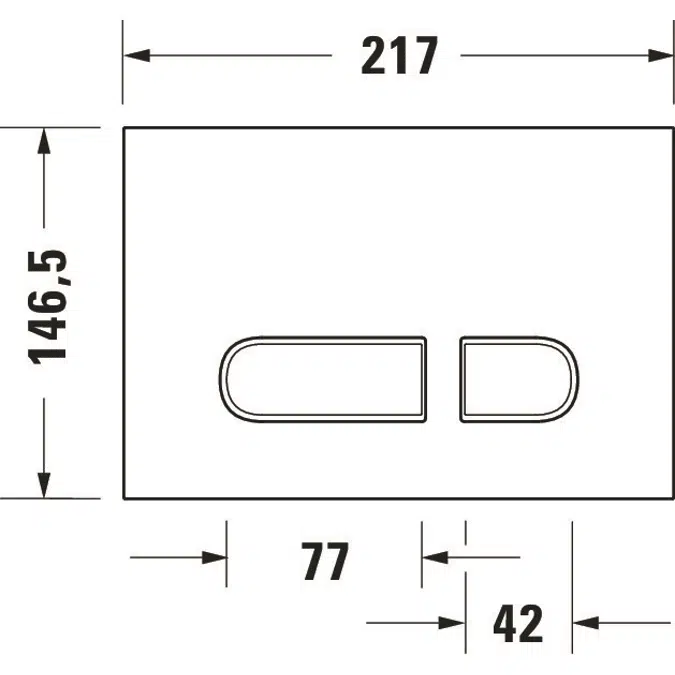 DuraSystem Mechanical flush plate for WC  217x10x147 mm - WD5001