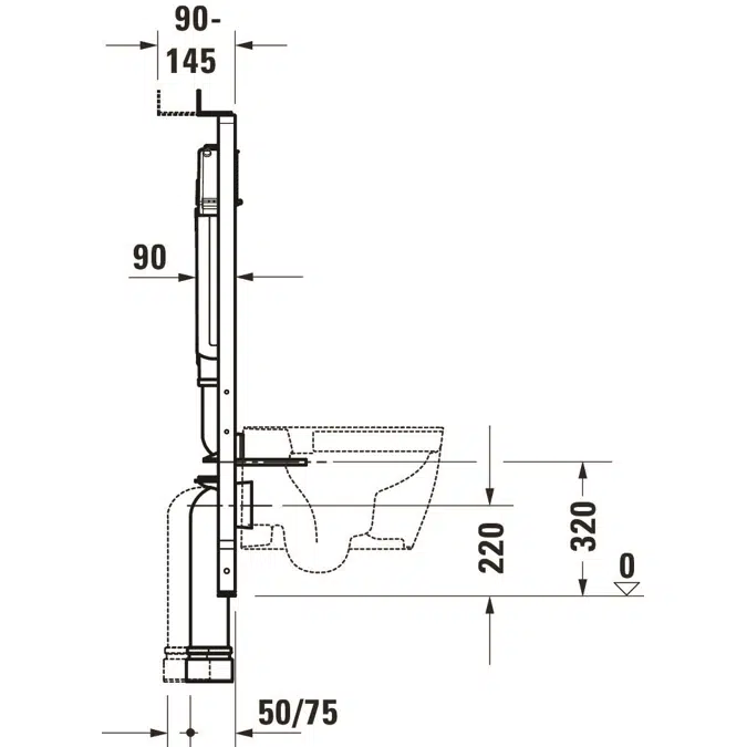 WD1031 Installation element dry installation for WC