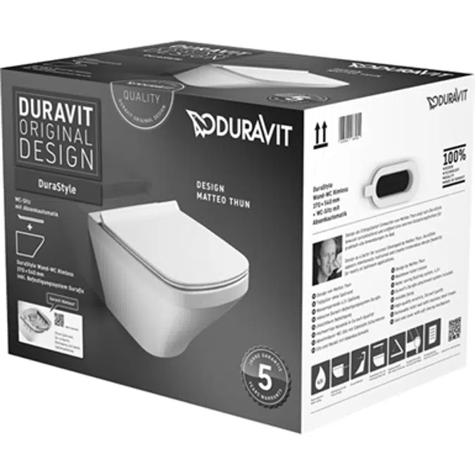 DuraStyle Toilet wall mounted Duravit Rimless set 455109