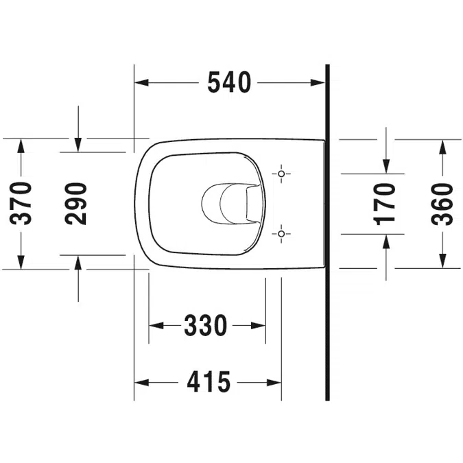 DuraStyle Toilet wall mounted Duravit Rimless set 455109