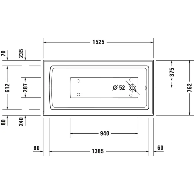 Architec Bañera Blanco 1525x762 mm - 700355