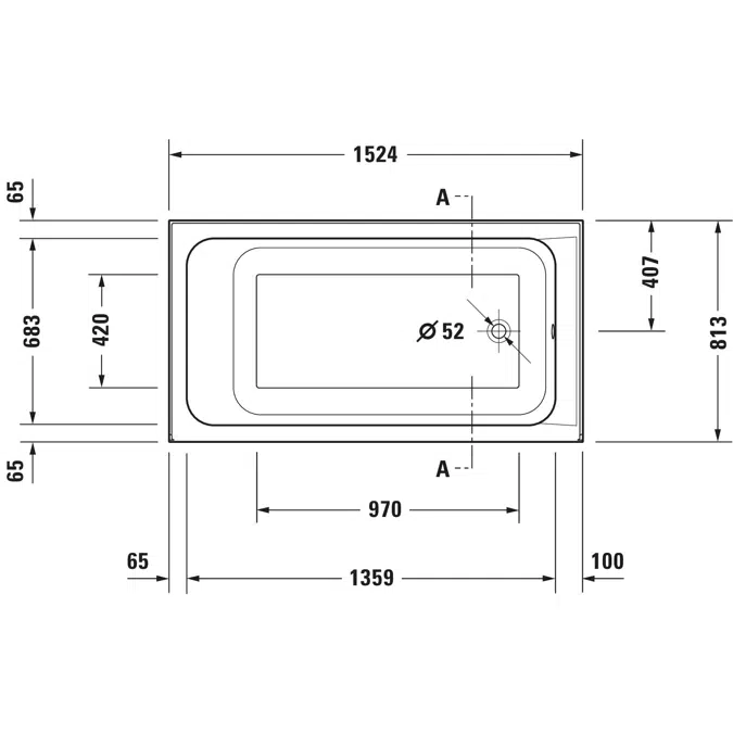D-Code Bathtub White 1525x813 mm - 700405