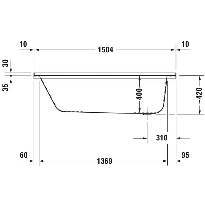 D-Code Bathtub White 1525x813 mm - 700405