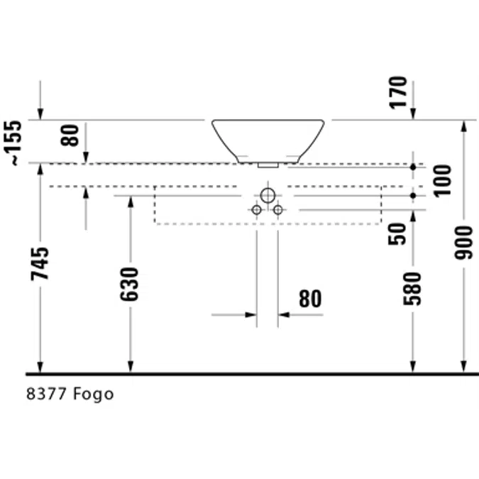 Duravit Bacino Aufsatzbecken 032542