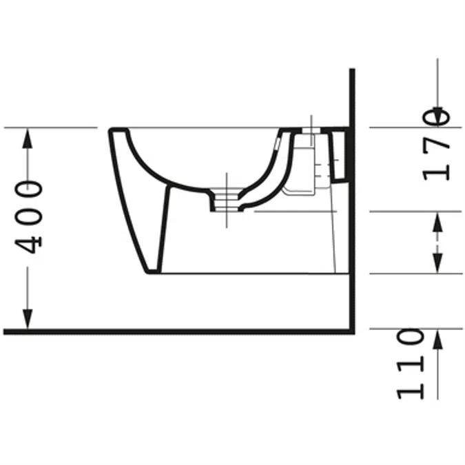 ME by Starck Wall-mounted bidet White High Gloss 480 mm - 229015