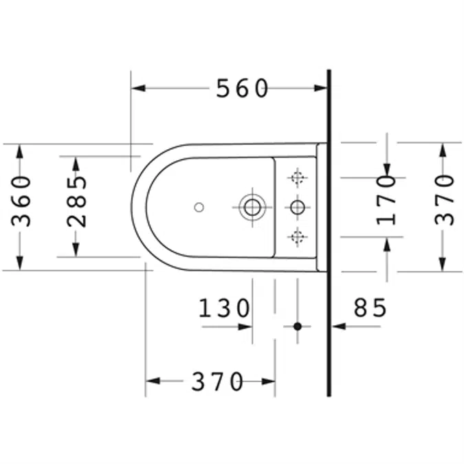 Starck 3 Bidet floor standing for Undershower 224560