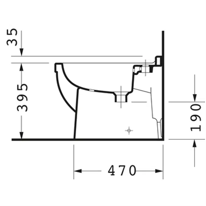 Starck 3 Bidet floor standing for Undershower 224560