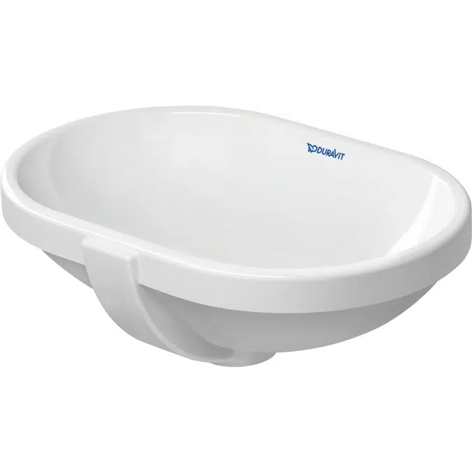 Duravit  Vasque à encastrer 460 mm Blanc brillant, Nombre de trous de robinetterie par espace de toilette: 0, Trop-plein – 0336430000