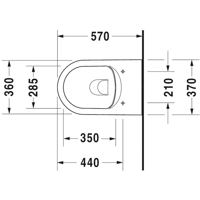 ME by Starck Toilet set wall-mounted  373,5x570x395 mm - 452909