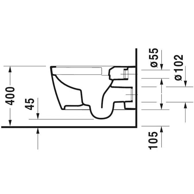 ME by Starck Toilet set wall-mounted  373,5x570x395 mm - 452909