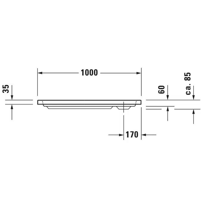 D-Code Shower tray White 1000x900 mm - 720107