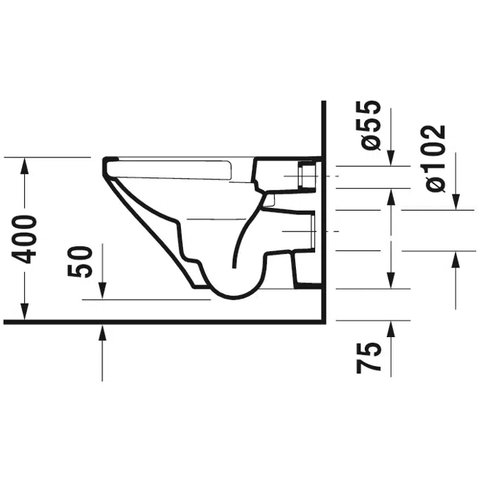 DuraStyle Wall-mounted toilet, 540 mm - 253809