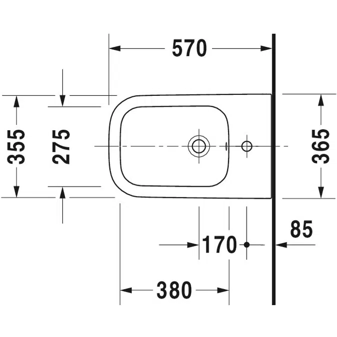 Happy D.2 Floorstanding bidet White High Gloss 570 mm - 226710