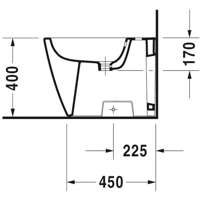 Happy D.2 Floorstanding bidet White High Gloss 570 mm - 226710
