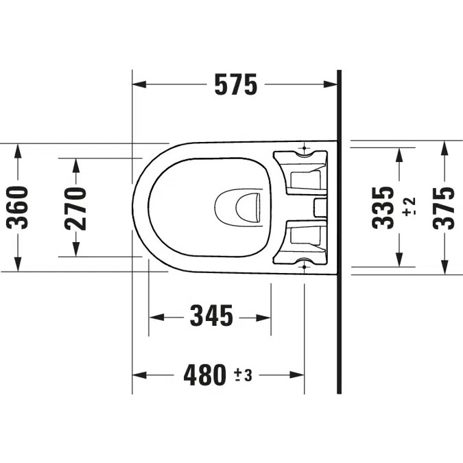 D-Neo Toilet wall-mounted for shower toilet seat White High Gloss 575 mm - 250209