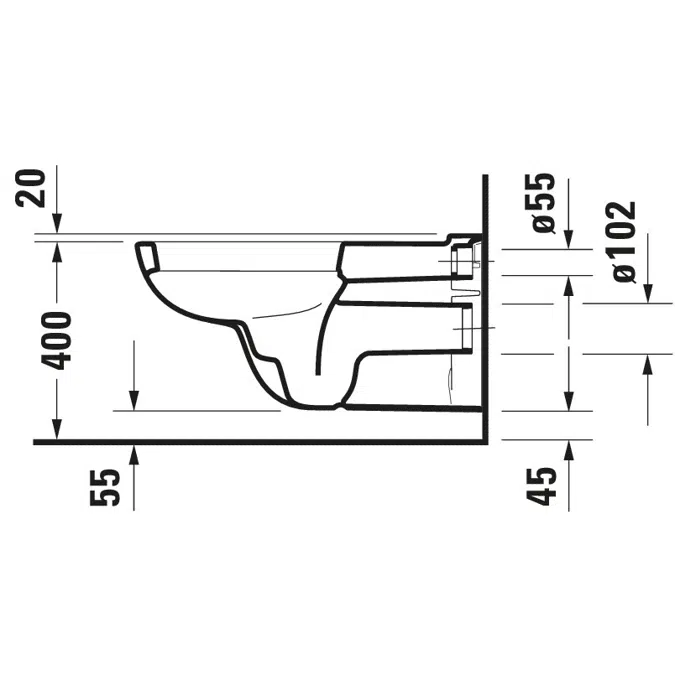 D-Code Wall-mounted toilet Vital White High Gloss 700 mm - 222809