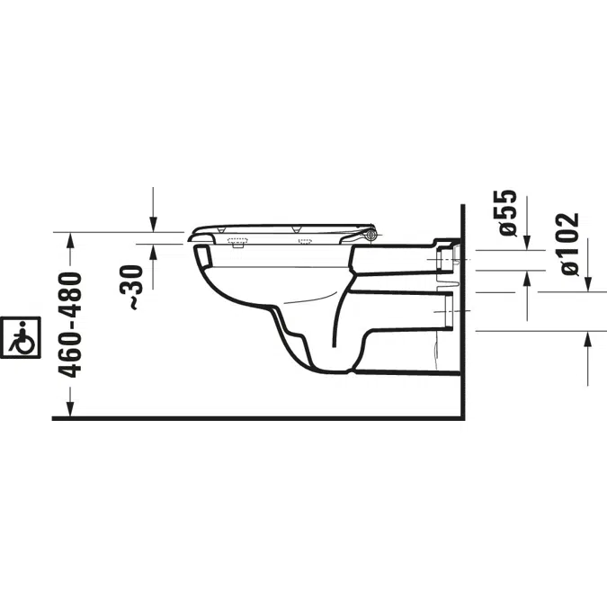 D-Code Wall-mounted toilet Vital White High Gloss 700 mm - 222809