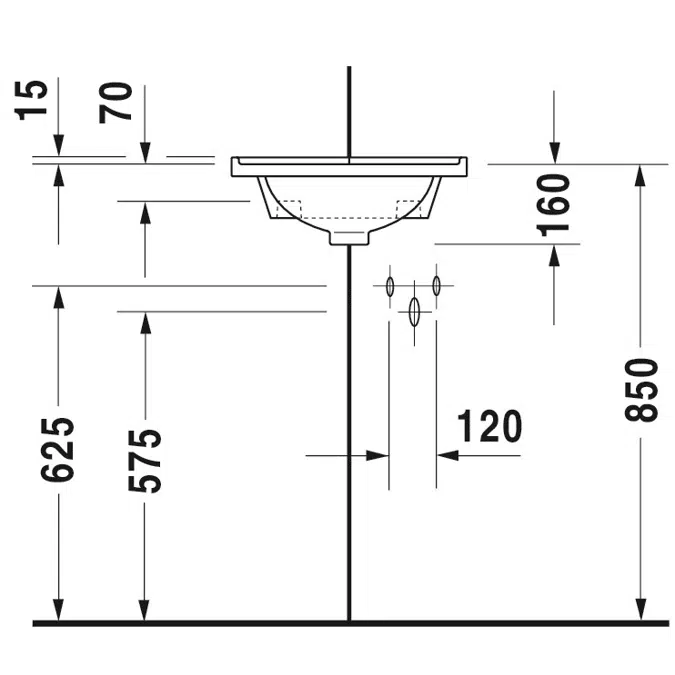 Starck 3 Corner sink White High Gloss 430 mm - 075244