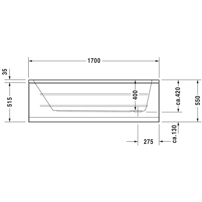 D-Code Bathtub White  1700x700 mm - 700098