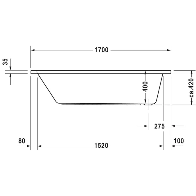 D-Code Bathtub White  1700x700 mm - 700098